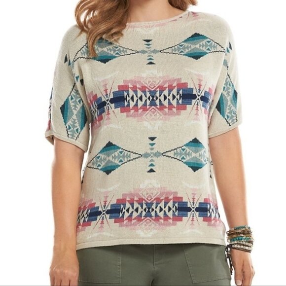 Chaps Southwestern Tribal Top - Picture 2 of 9